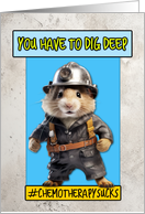 Chemo Therapy Sucks Encouragement Coalminer Hamster card