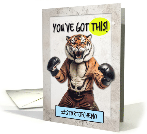 Start of Chemo Encouragement Boxing Tiger card (1780184)