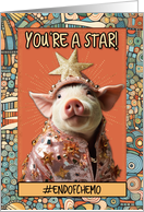 End of Chemo Congratulations Star Piglet card