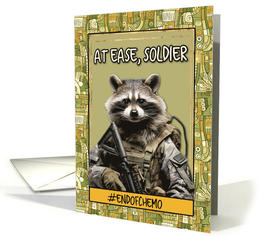 End of Chemo Congratulations Raccoon Soldier card (1780224)