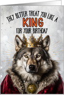 Birthday Wolf King card