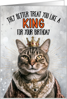 Birthday Tabby Cat King card