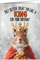 Birthday Red Squirrel King card