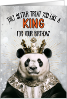 Birthday Panda Bear King card