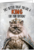 Birthday Himalayan Cat King card
