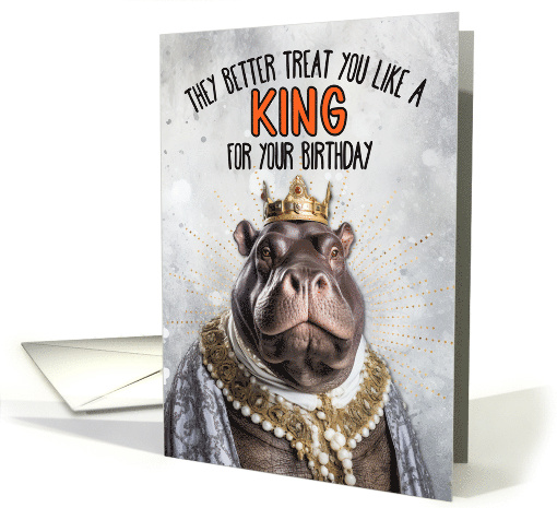 Birthday Hippo King card (1780510)