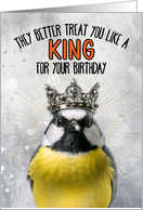 Birthday Great Tit King card