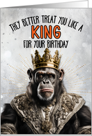 Birthday Chimpanzee King card
