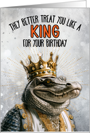 Birthday Alligator King card