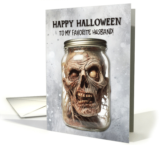 Husband Zombie in a Jar Halloween card (1781584)