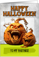 Partner Scary Pumpkins Halloween card