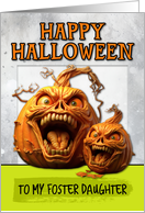 Foster Daughter Scary Pumpkins Halloween card
