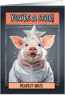Niece Encouragement Star Piglet card