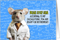 Step Son Retirement Congratulations Math Mouse card