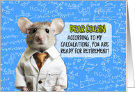 Cousin Retirement Congratulations Math Mouse card