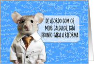 Portuguese Retirement Congratulations Math Mouse card