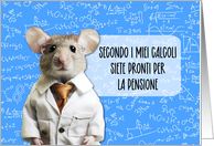 Italian Retirement Congratulations Math Mouse card