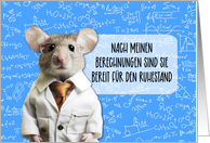 German Retirement Congratulations Math Mouse card