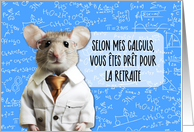French Retirement Congratulations Math Mouse card