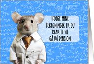 Danish Retirement Congratulations Math Mouse card