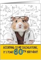 60 Years Old Birthday Math Hamster card