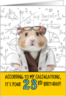 23 Years Old Birthday Math Hamster card