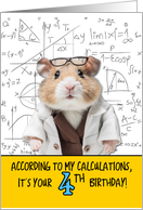 4 Years Old Birthday Math Hamster card