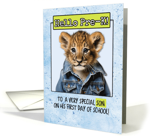 Son First Day in Pre-K Lion Cub card (1786224)