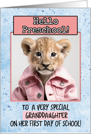 Granddaughter First Day in Preschool Lion Cub card