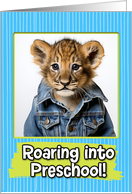 First Day in Preschool Lion Cub card