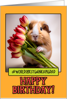 Happy Birthday Guinea Pig Dad from Pet Guinea Pig tulips card