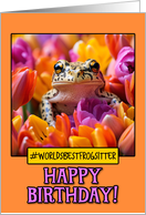 Happy Birthday Frog Sitter from Pet Frog tulips card