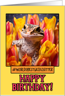 Happy Birthday Gecko Sitter from Pet Gecko tulips card