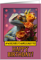 Happy Birthday Chameleon Sitter from Pet Chameleon Roses card