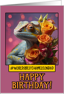 Happy Birthday Chameleon Dad from Pet Chameleon Roses card