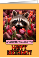 Happy Birthday Raccoon Sitter from Pet Raccoon Tulips card