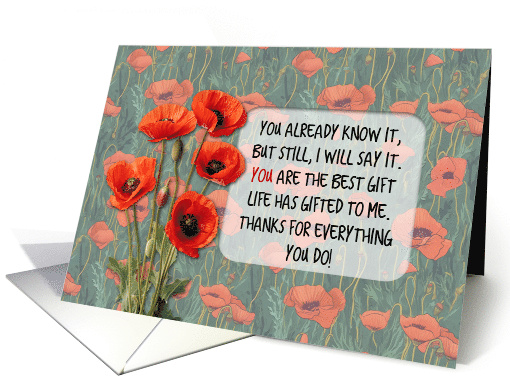 Thank You Friend Red Poppies card (1787400)