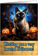 Siamese Cat Halloween card