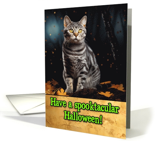 Tabby Cat Halloween card (1787616)