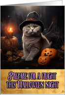 British Shorthair Cat Halloween card