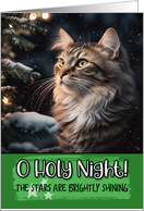 Norwegian Forrest Cat O Holy Night Christmas card