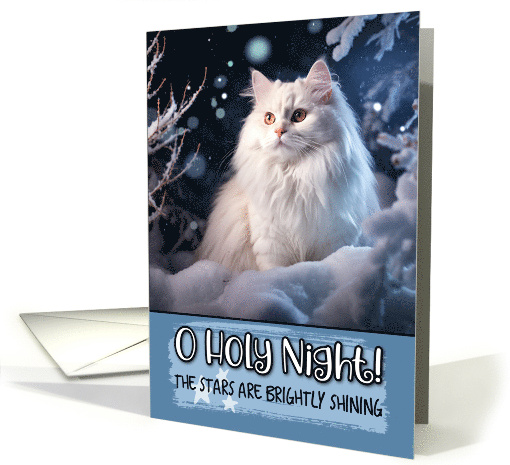 Turkish Angora Cat O Holy Night Christmas card (1787730)