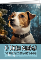 Jack Russel Terrier O Holy Night Christmas card