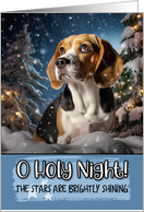 Beagle O Holy Night Christmas card