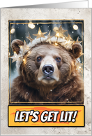 Brown Bear Let’s get Lit Christmas card