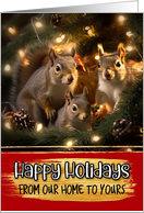 Squirrel Family From Our Home to Yours Christmas card