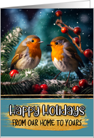 Robin Couple From Our Home to Yours Christmas card