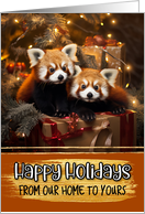 Red Panda Couple From Our Home to Yours Christmas card