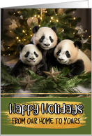 Panda Bear Family From Our Home to Yours Christmas card