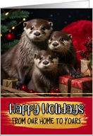 Otter Family From Our Home to Yours Christmas card
